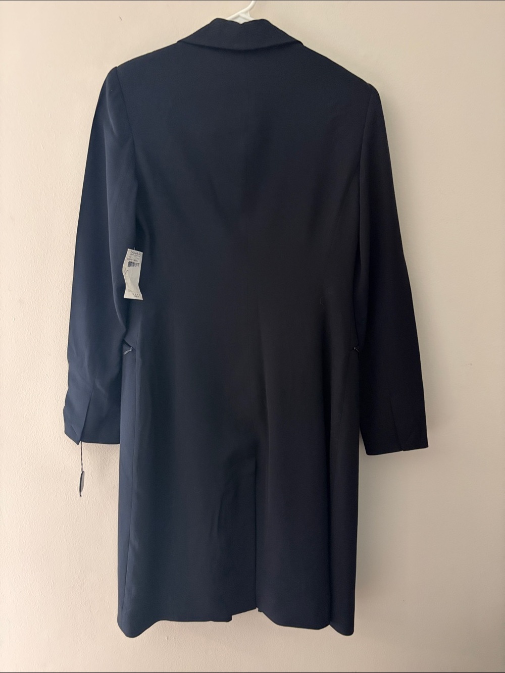 NWT! Tahari Vintage 90s Longline Blazer Coat Black Size 4 - Picture 8 of 12